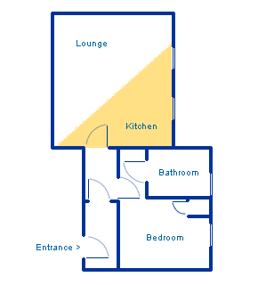 Sample one bedroom floor plan